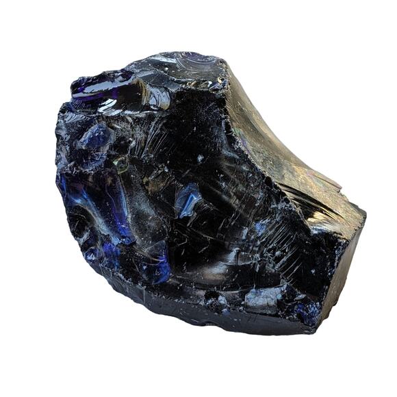 Cobalt‎ Blue Art Glass Cullet Glowing Translucent Manganese Slag #4GX96 - Picture 5 of 6